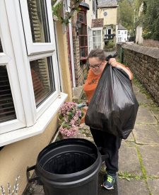 EBonie taking out the trash